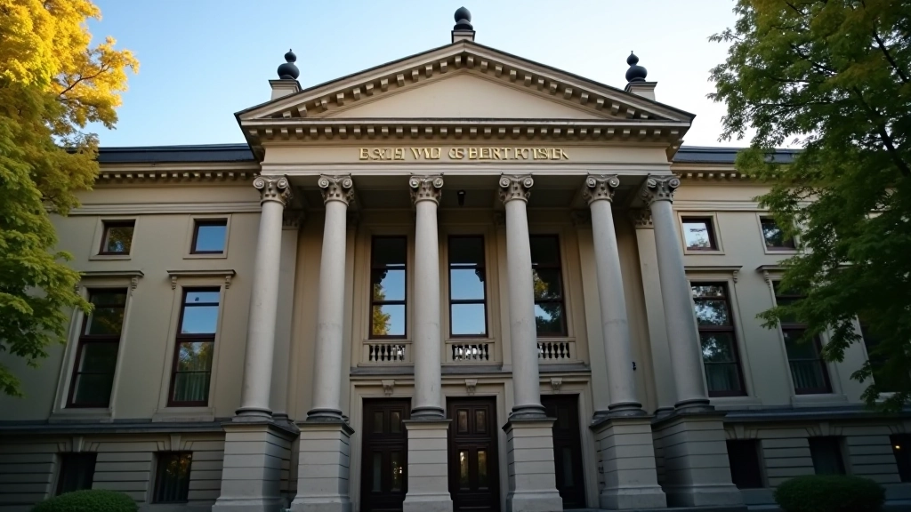Bundesbank-Gebäude in Frankfurt mit historischer Architektur und grüner Umgebung